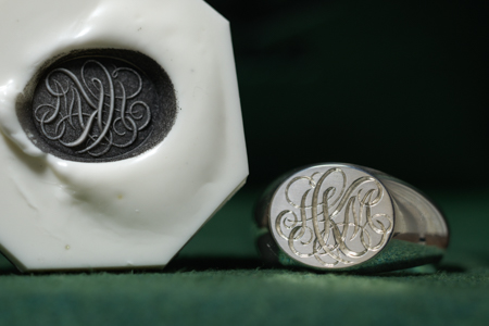 Hand Engraved Landscape Oval Signet Ring(Sv925) 「HKM」 Hand Engraved Landscape Oval Signet Ring(Sv925) 「HKM」