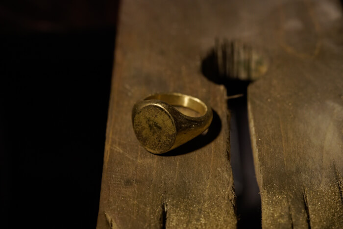 【Semi-custom made】Hand Engraved Oval Signet Ring(Brass)_Blog3
