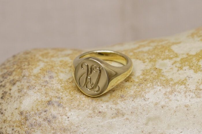 【Semi-custom made】Hand Engraved Oval Signet Ring(Brass)_Blog2