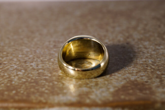 【Bespoke Order】Hand Engraved Classic Oval Square Signut Ring(Brass)T_完成3