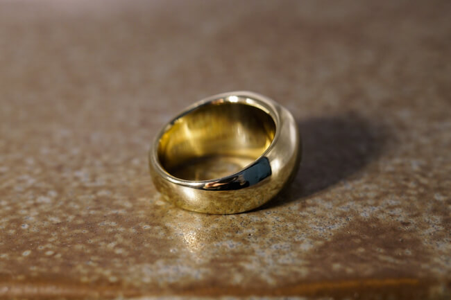 【Bespoke Order】Hand Engraved Classic Oval Square Signut Ring(Brass)T_完成2