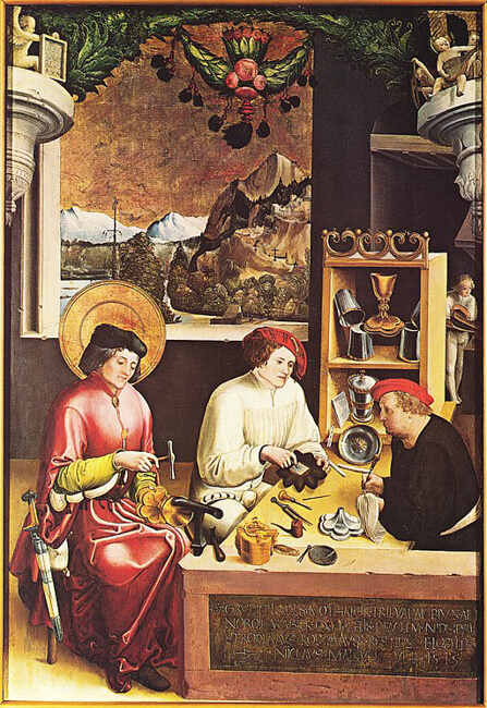 St. Eligius in his workshop