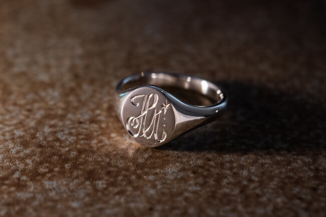 【Semi-custom made】Hand Engraved Oval Signet Ring(Sv925) HM☆_完成写真3