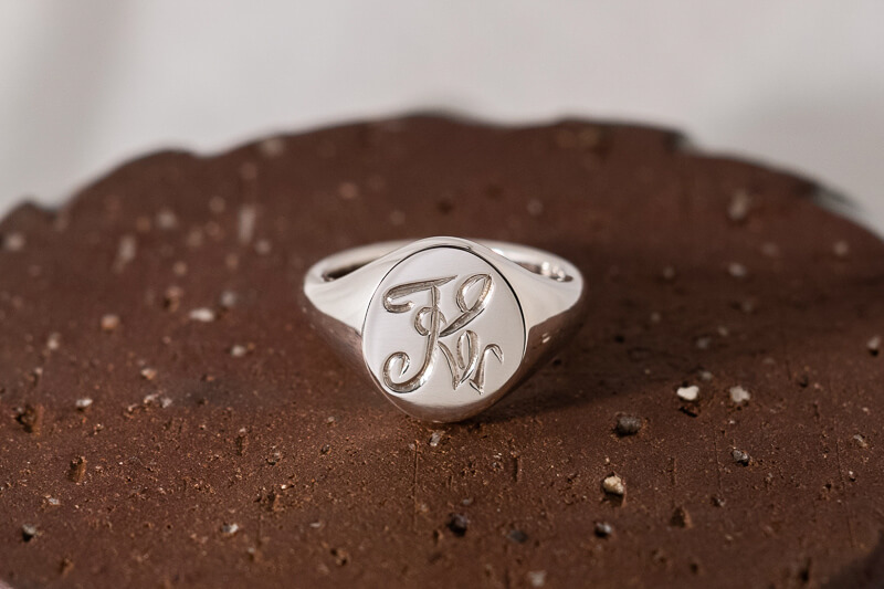 【Semi-custom made】The My Way×KUBUS Hand Engraved Oval Signet Ring(Sv925)Blog5