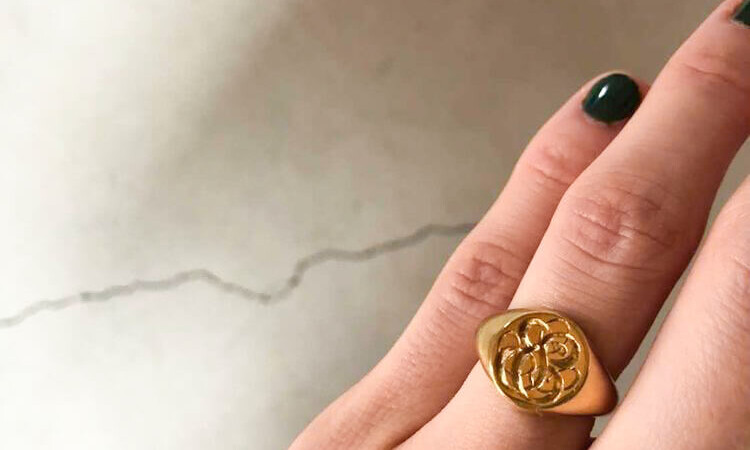【Wedding Signet Rings】Hand Engraved Oval Signet Rings「TS」(Brass)_15 【Wedding Signet Rings】Hand Engraved Oval Signet Rings「TS」(Brass)_15