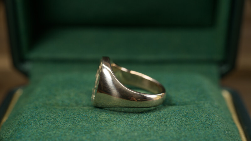 Hand Engraved Oval Signet Rings(K10YG)「CK」＋「AT（側面彫刻）」_6