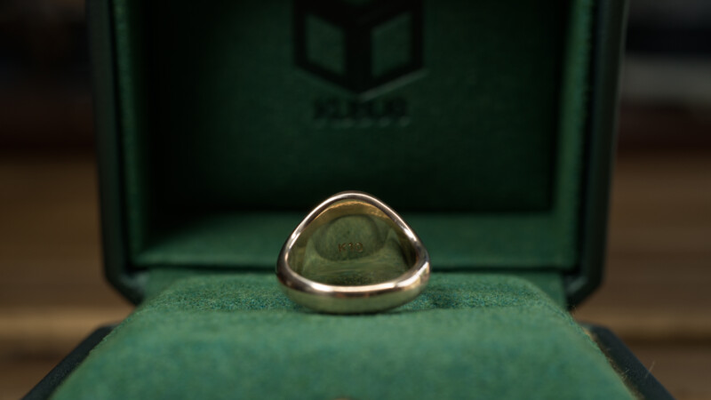 Hand Engraved Oval Signet Rings(K10YG)「CK」＋「AT（側面彫刻）」_9