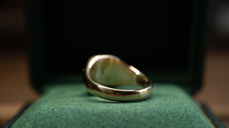Hand Engraved Mellow Square Signet Ring(K14YG)「K+翼+星+蓮」+「T(側面彫刻)」+「N(側面彫刻)」_8 Hand Engraved Mellow Square Signet Ring(K14YG)「K+翼+星+蓮」+「T(側面彫刻)」+「N(側面彫刻)」_8