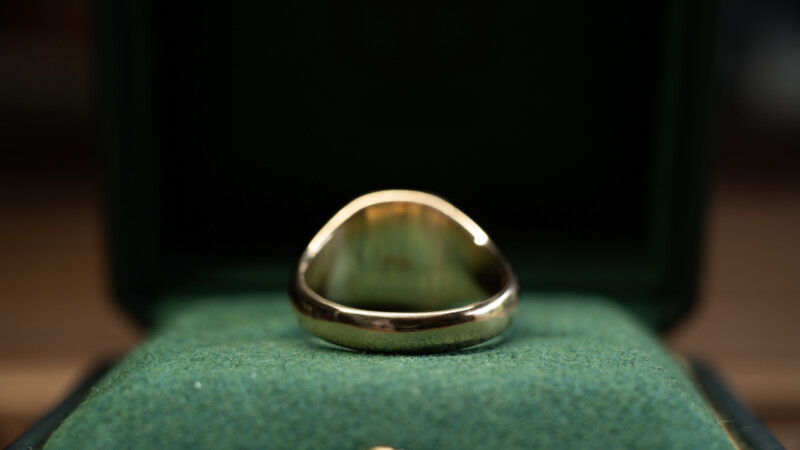 Hand Engraved Mellow Square Signet Ring(K14YG)「K+翼+星+蓮」+「T(側面彫刻)」+「N(側面彫刻)」_9 Hand Engraved Mellow Square Signet Ring(K14YG)「K+翼+星+蓮」+「T(側面彫刻)」+「N(側面彫刻)」_9