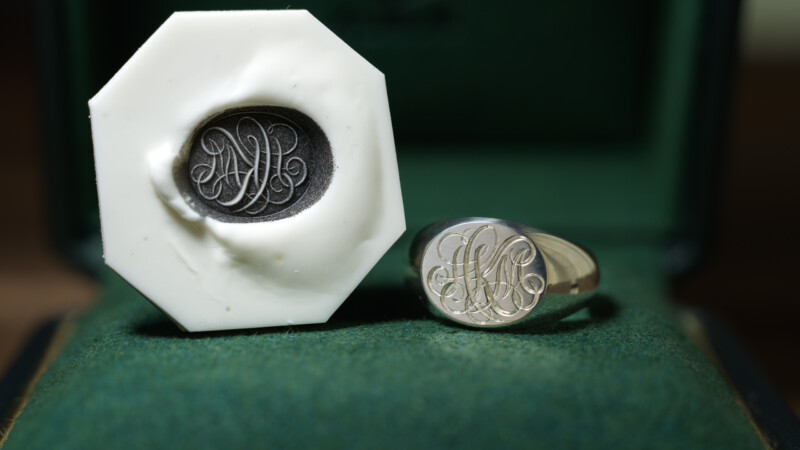 Hand Engraved Landscape Oval Signet Ring(Sv925) 「HKM」3