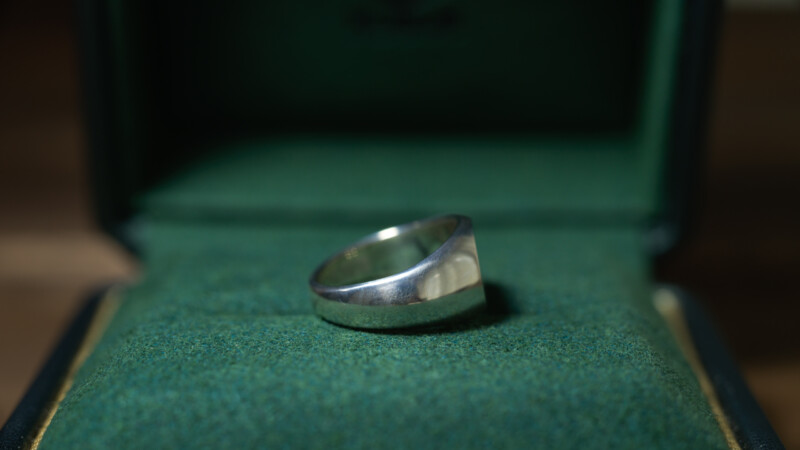 Hand Engraved Landscape Oval Signet Ring(Sv925) 「HKM」10