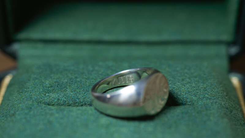 Hand Engraved Landscape Oval Signet Ring(Sv925) 「HKM」11