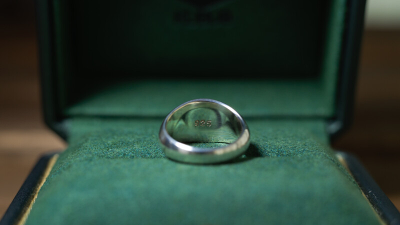 Hand Engraved Landscape Oval Signet Ring(Sv925) 「HKM」13