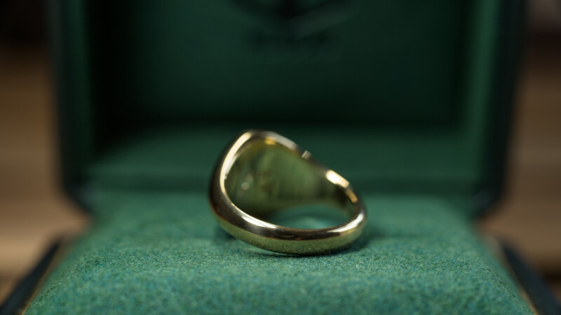 Hand Engraved Oval Signet Ring(Brass)「S+オオゴチョウ」_5