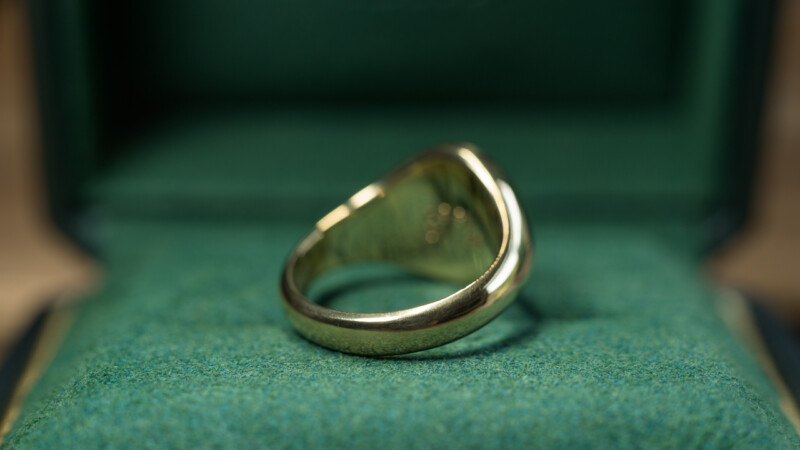 Hand Engraved Oval Signet Ring(Brass)「S+オオゴチョウ」_8