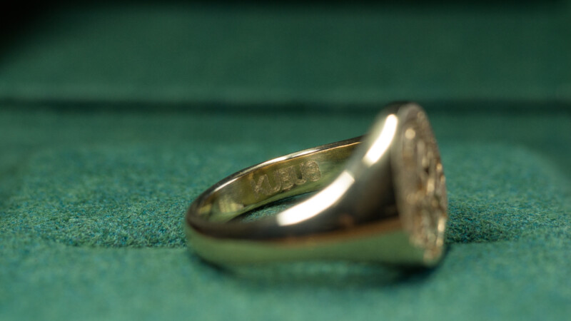 Hand Engraved Oval Signet Ring(Brass)「S+オオゴチョウ」_9