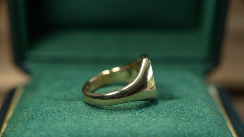 Hand Engraved Oval Signet Ring(Brass)「S+オオゴチョウ」_10