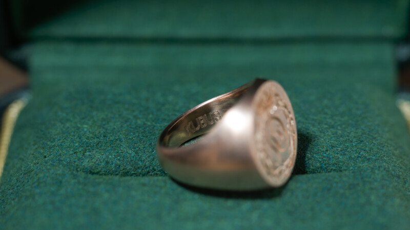 Hand Engraved Circle Signet Ring(K10PG)「Ray（お持ち込みデザイン）＋茨冠＋彼岸花」＋「バラ（側面彫刻）」_15