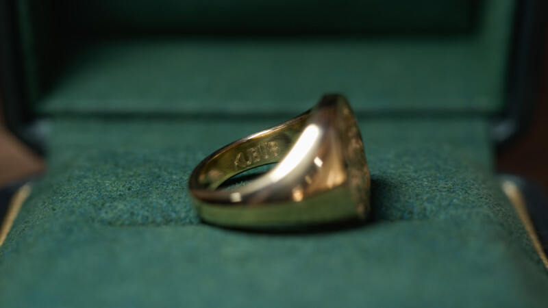 Hand Engraved Oval Signet Ring(K18YG)「YD＋扉＋光＋猫の尻尾＋稲妻や割れ目のような模様」_11