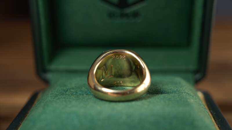Hand Engraved Mellow Square Signet Ring(K18YG)「木村」＋「KHJ・KM（側面彫刻）」＋「M（裏面彫刻）」_10