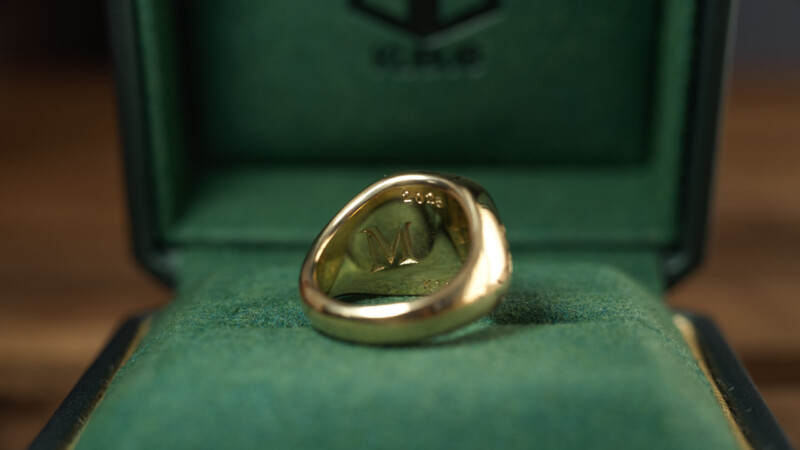 Hand Engraved Mellow Square Signet Ring(K18YG)「木村」＋「KHJ・KM（側面彫刻）」＋「M（裏面彫刻）」_12