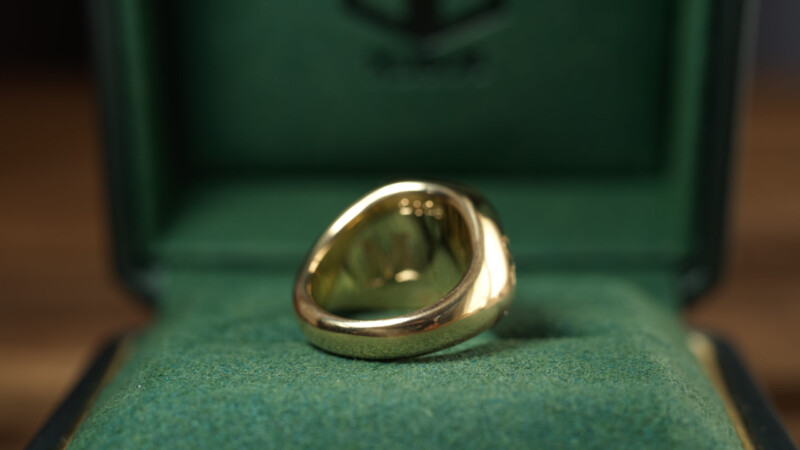 Hand Engraved Mellow Square Signet Ring(K18YG)「木村」＋「KHJ・KM（側面彫刻）」＋「M（裏面彫刻）」_13