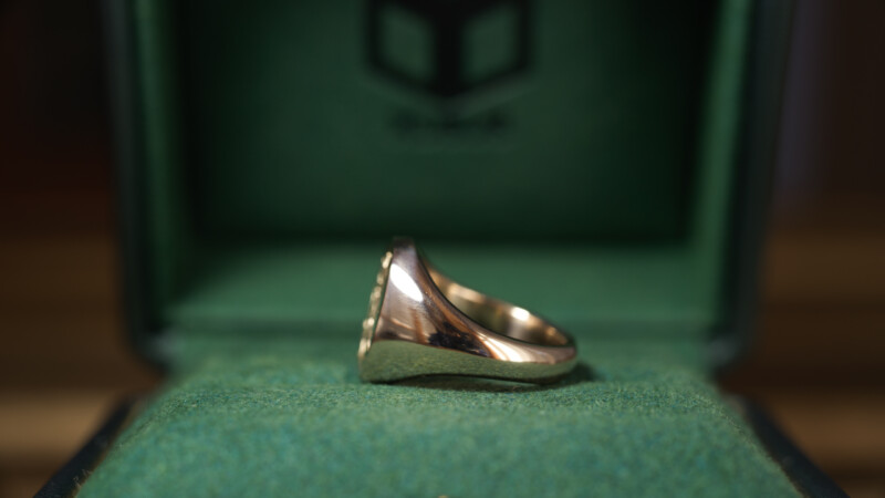 Hand Engraved Oval Signet Ring(K9YG)「AA＋月下美人」_4