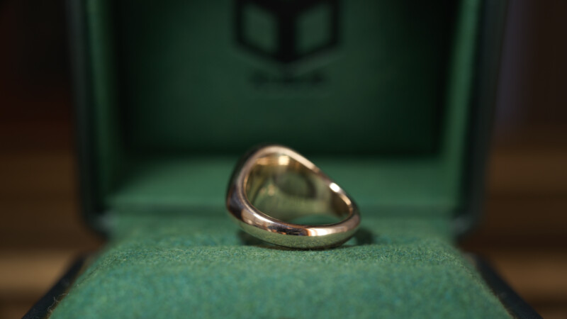 Hand Engraved Oval Signet Ring(K9YG)「AA＋月下美人」_5
