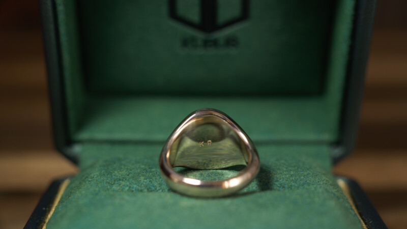 Hand Engraved Oval Signet Ring(K9YG)「AA＋月下美人」_7