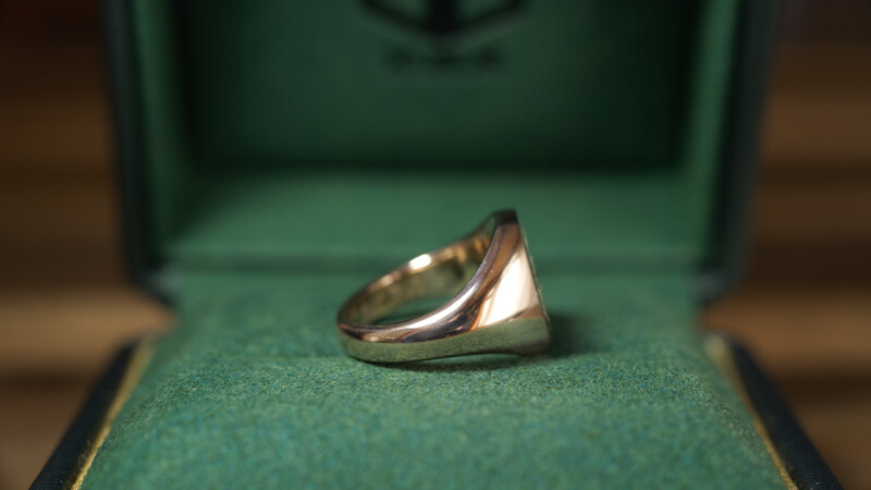 Hand Engraved Oval Signet Ring(K9YG)「AA＋月下美人」_9