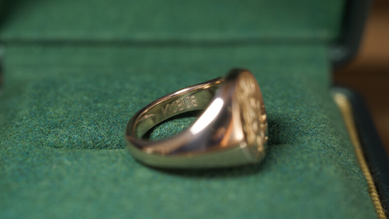 Hand Engraved Oval Signet Ring(K9YG)「AA＋月下美人」_10