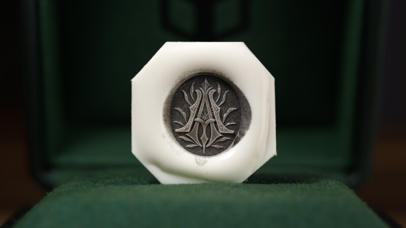 Hand Engraved Oval Signet Ring(K9YG)「AA＋月下美人」_11