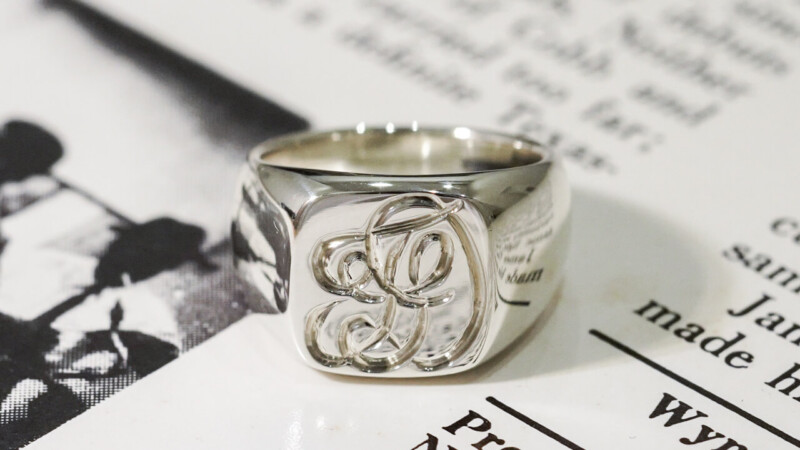 【Bespoke Order】Hand Engraved 10mm Square Signet Ring(Sv925) 「TD」