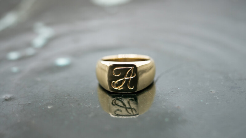 【Made-to-order】鍛造 unMe-sU engraved Signet ring(Brass) 【Bespoke Order】鍛造 unMe-sU engraved Signet ring(Brass)