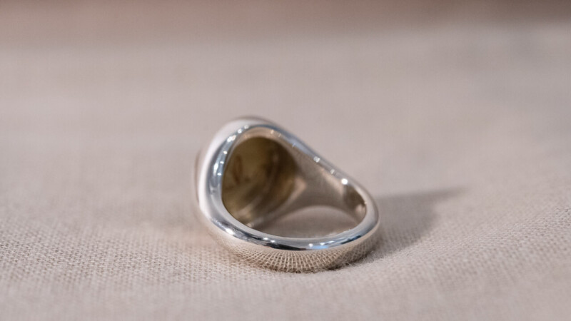 【Regular item】Brass×Silver combination Signet-ring(M)6