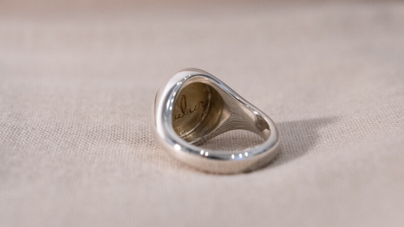 【Regular item】Brass×Silver combination Signet-ring(M)6