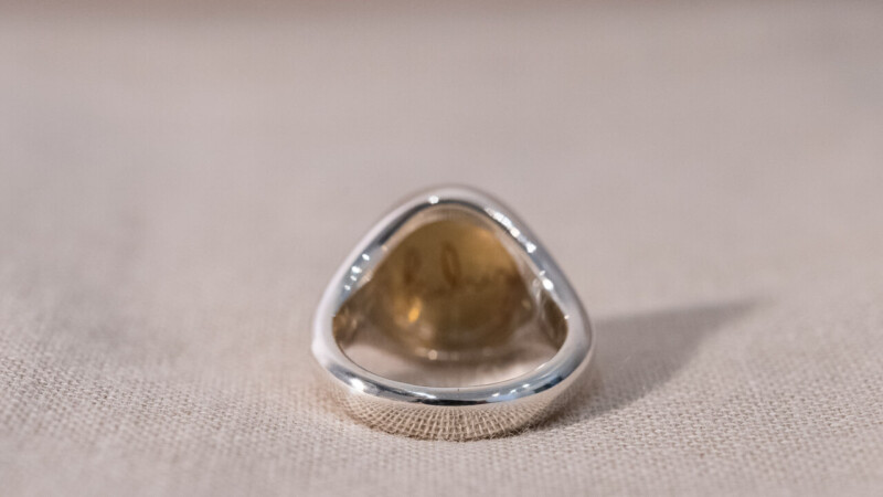【Regular item】Brass×Silver combination Signet-ring(M)7