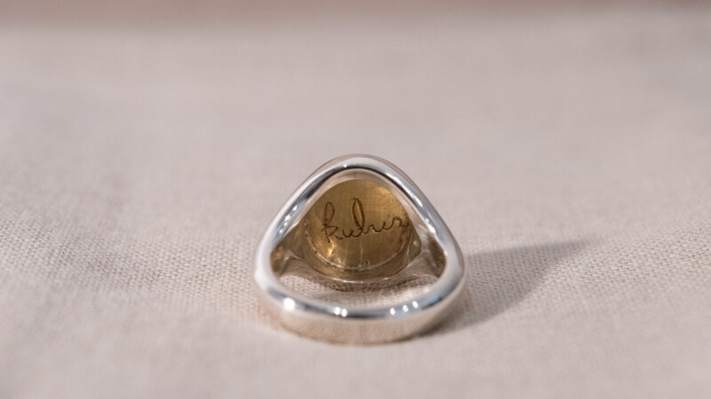 【Regular item】Brass×Silver combination Signet-ring(M)8