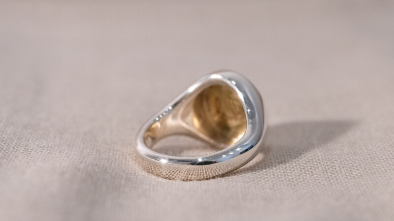 【Regular item】Brass×Silver combination Signet-ring(M)9