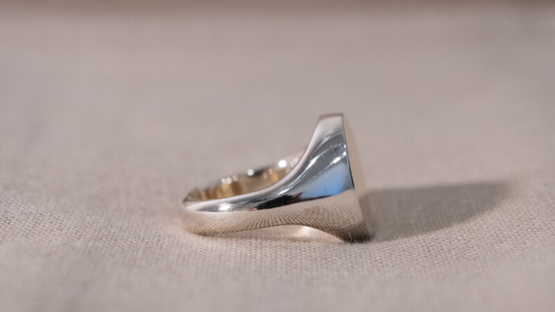 【Regular item】Brass×Silver combination Signet-ring(M)12