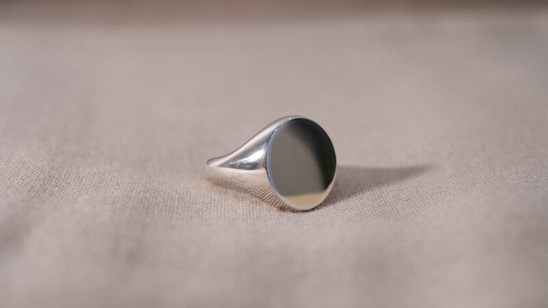 【Regular item】Brass×Silver combination Signet-ring(M)13