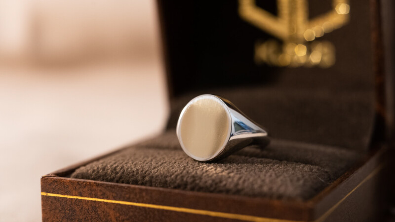 【Regular item】Brass×Silver combination Signet-ring(M)