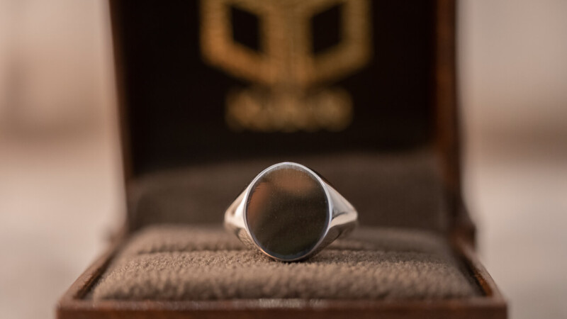 【Regular item】Brass×Silver combination Signet-ring(M)2