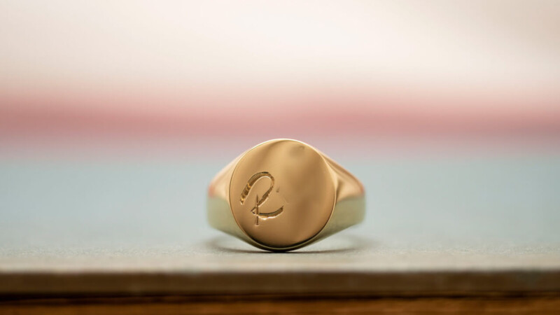 【Bespoke Order】Hand Engraved Signut ring(Brass) face type:Circle 【Bespoke Order】Hand Engraved Signut ring(Brass) face type:Circle