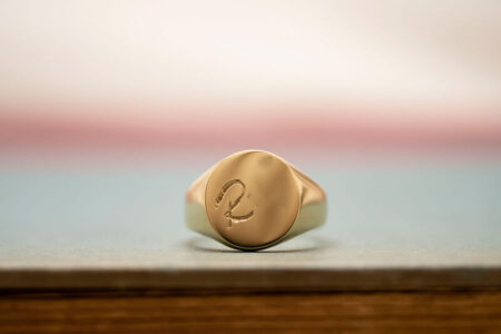 【Bespoke Order】Hand Engraved Signut ring face type:Circle 【Bespoke Order】Hand Engraved Signut ring face type:Circle
