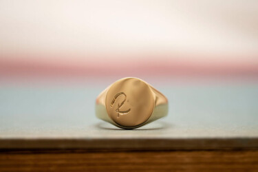 【Bespoke Order】Hand Engraved Signut ring face type:Circle 【Bespoke Order】Hand Engraved Signut ring face type:Circle