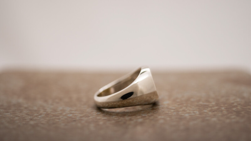 【Semi-custom made】Brass×Silver Combination Signet ring(S)(engraved)10