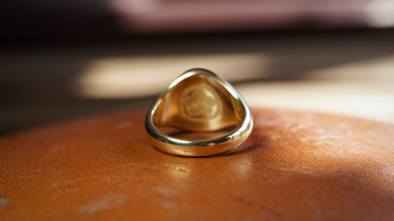 Hand Engraved Oval Signet Ring(K18YG)「HT+天叢雲剣」_10 Hand Engraved Oval Signet Ring(K18YG)「HT+天叢雲剣」_10