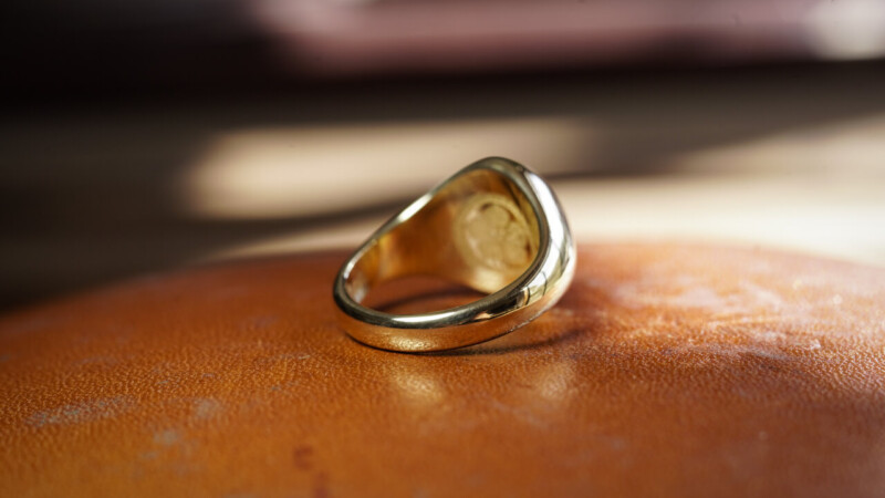 Hand Engraved Oval Signet Ring(K18YG)「HT+天叢雲剣」_12 Hand Engraved Oval Signet Ring(K18YG)「HT+天叢雲剣」_12