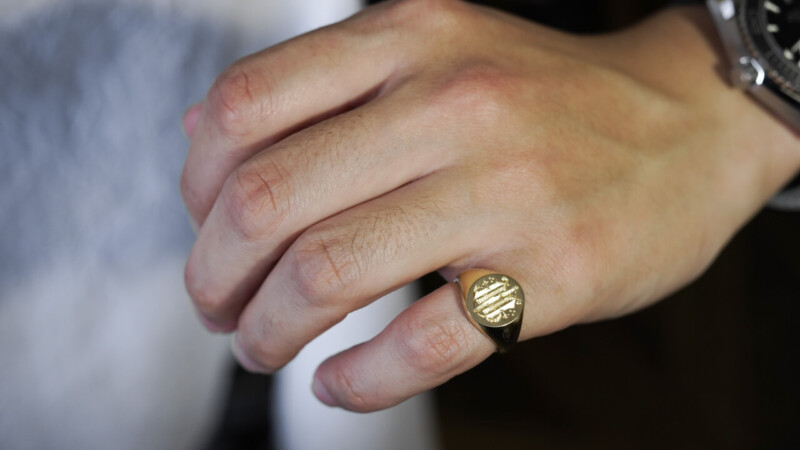Hand Engraved Oval Signet Ring(K18YG)「HT+天叢雲剣」_16 Hand Engraved Oval Signet Ring(K18YG)「HT+天叢雲剣」_16